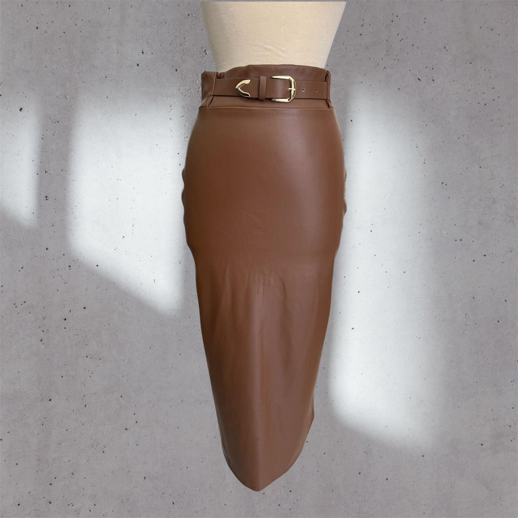 Leather Long Skirt