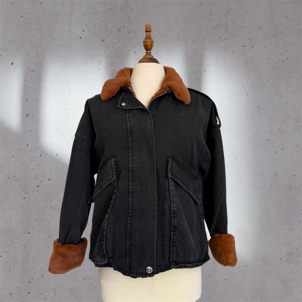 jacket denim & furre........