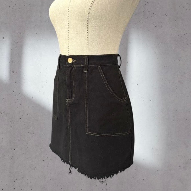 Denim Skirt black