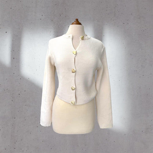 Cardigan with heart buttons