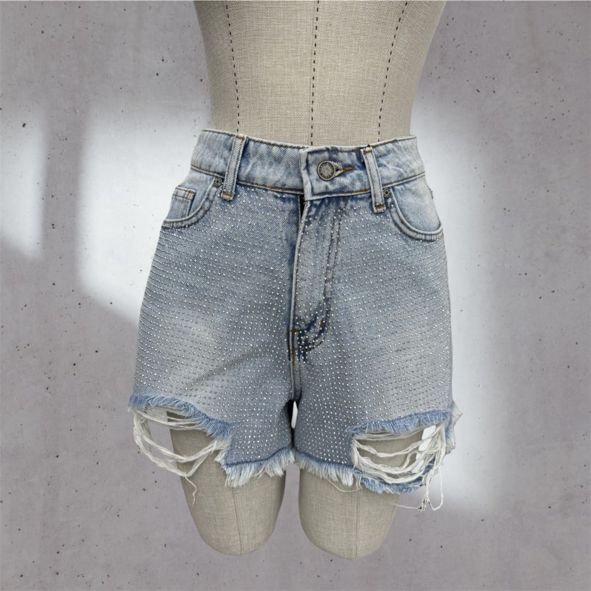 crystal denim short