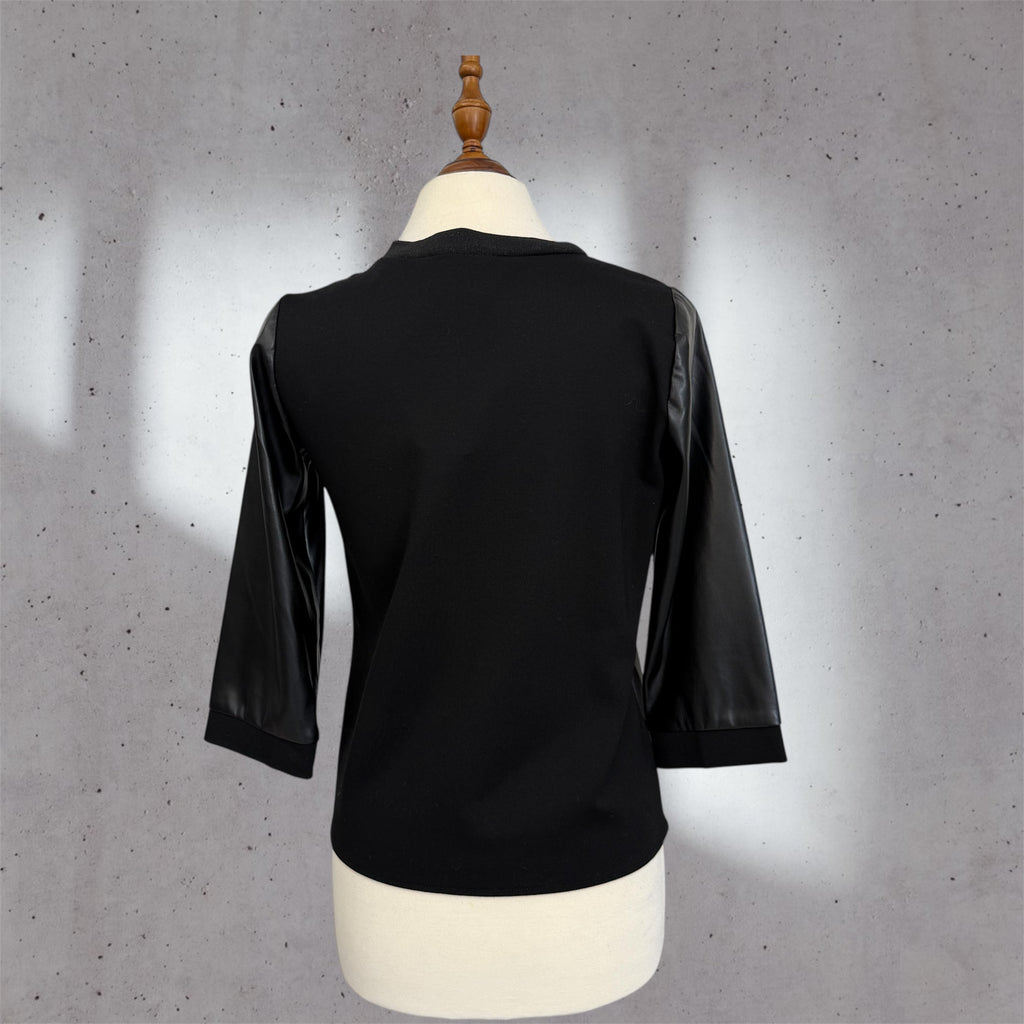 leather & cotton top