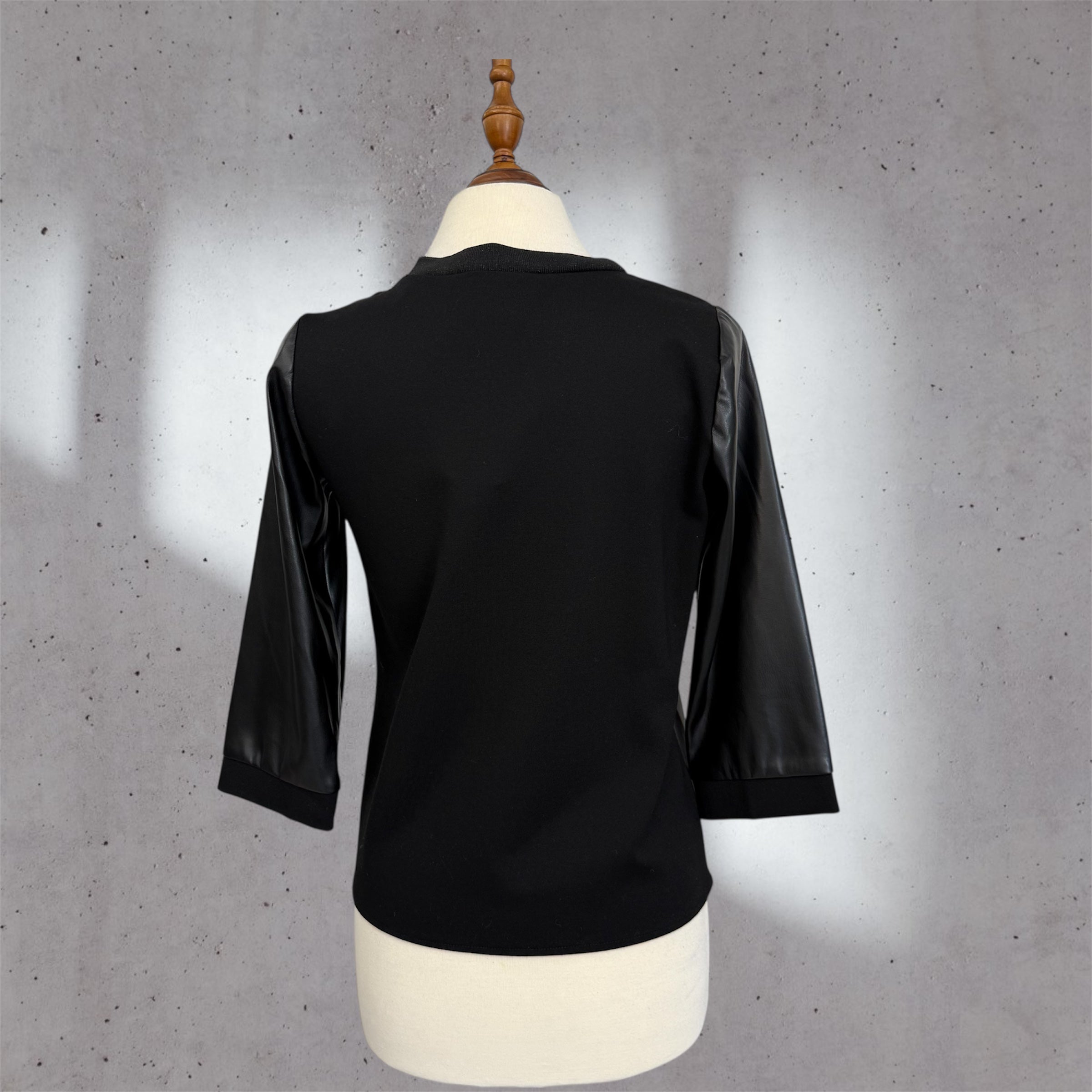 leather & cotton top