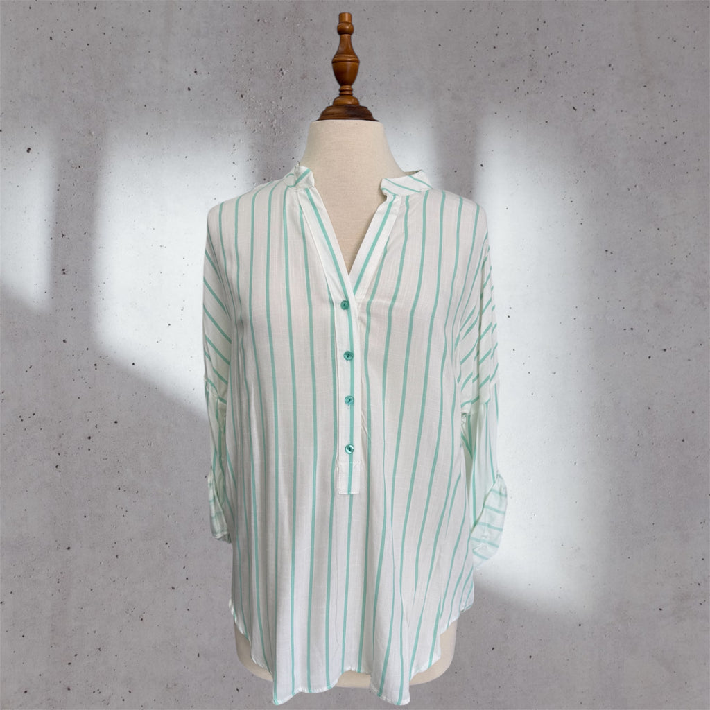 Vertical stripe V-Neck blouse