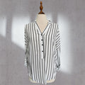 Vertical stripe V-Neck blouse