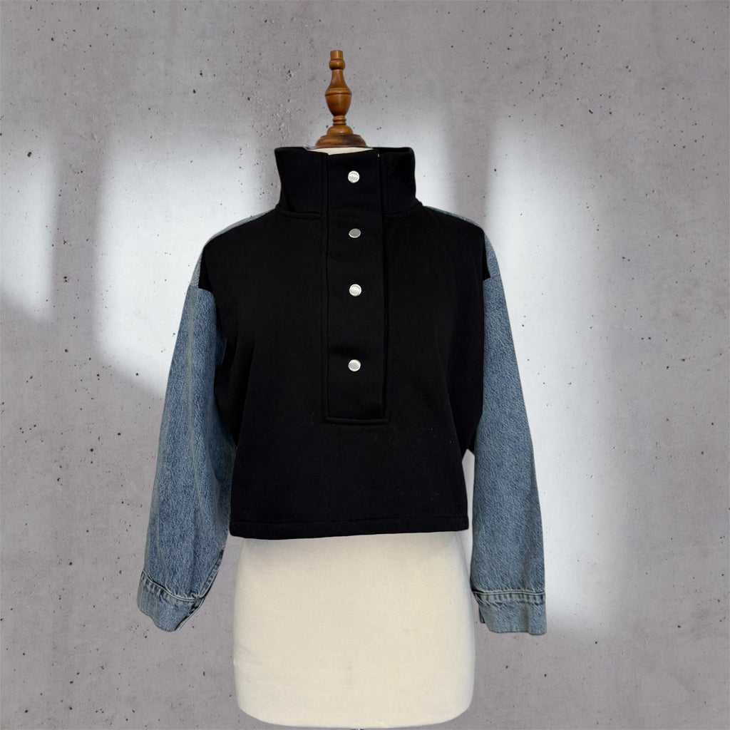 denim & cotton sweater