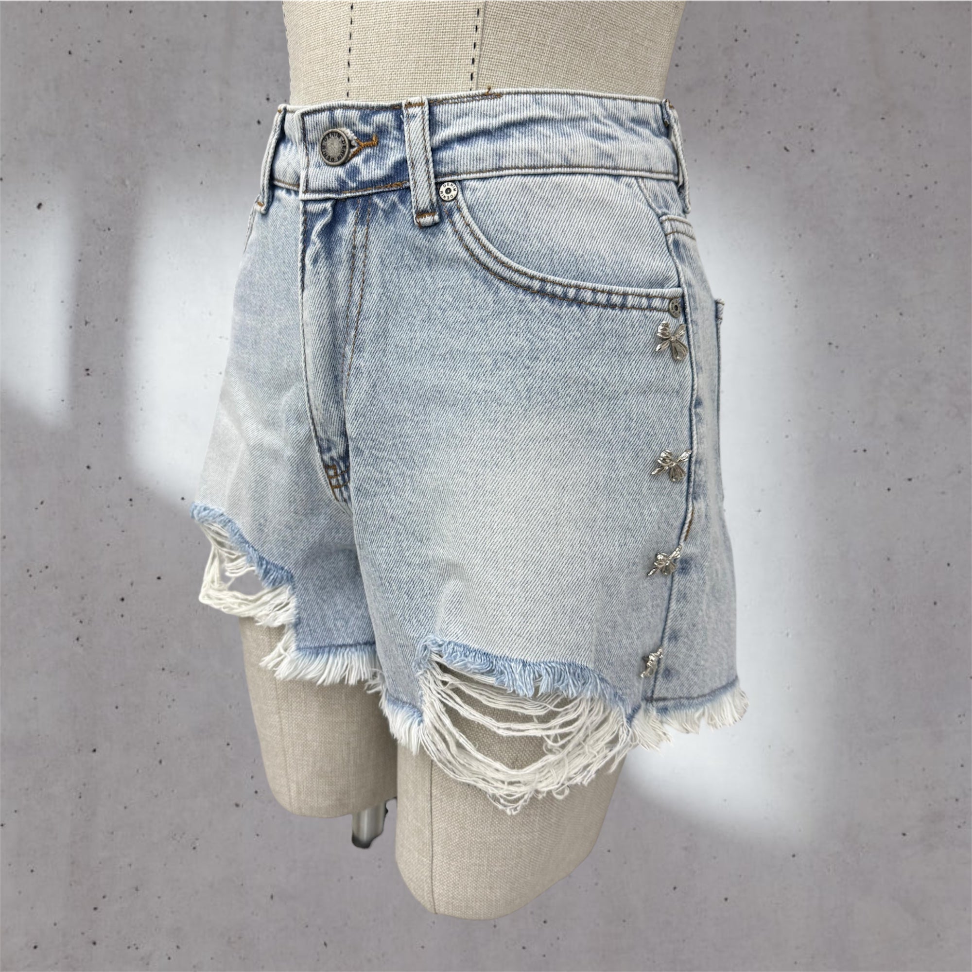 Denim Short With Butterflies